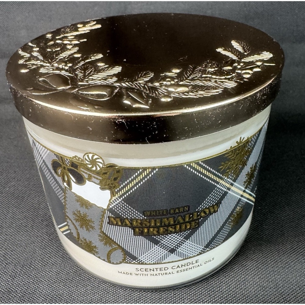 White Barn Marshmallow Fireside Candle NEW 3 Wick Bath and Body Works